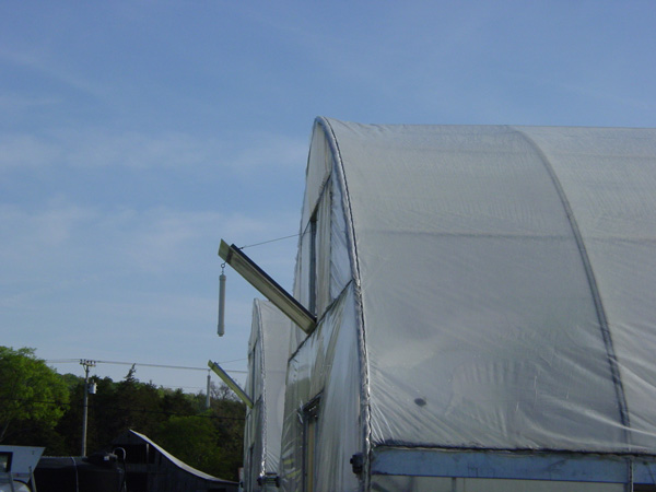 outside of Vaughns hoophouse